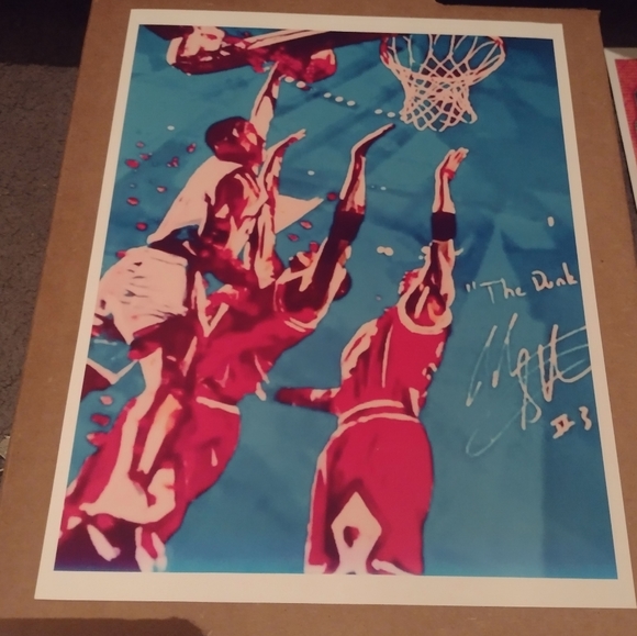 john starks dunk on jordan poster